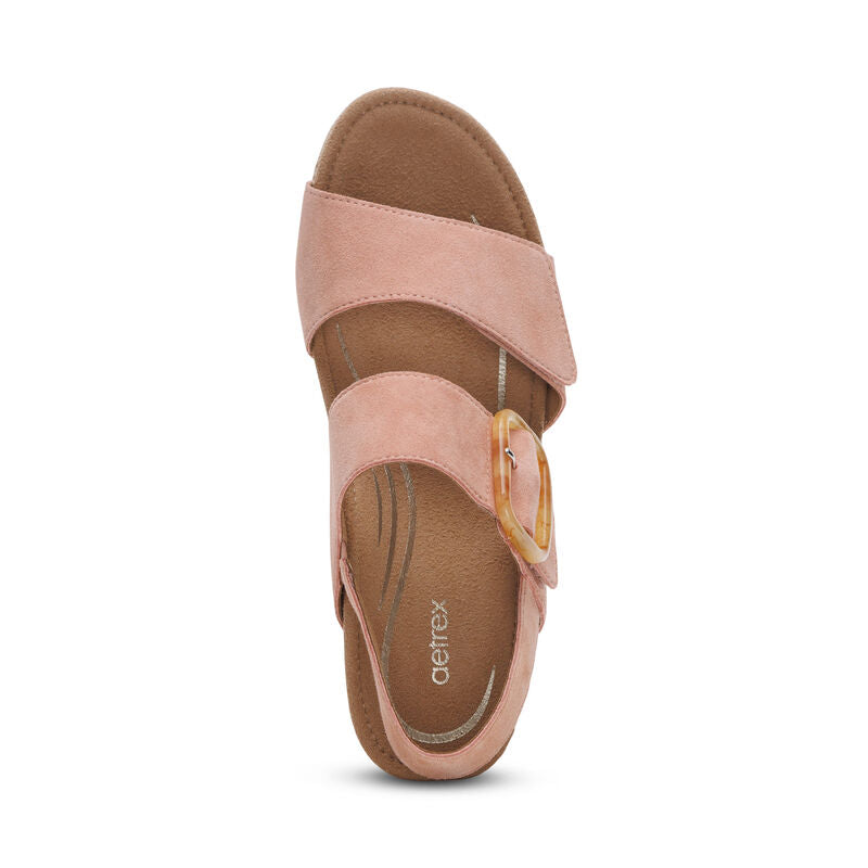 Aetrex Women's Ashley Espadrille Wedge Rose