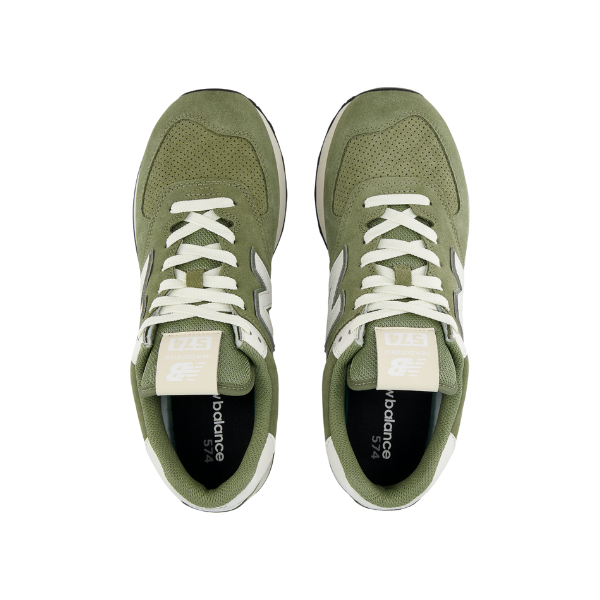 New Balance Unisex's 574 Green/White
